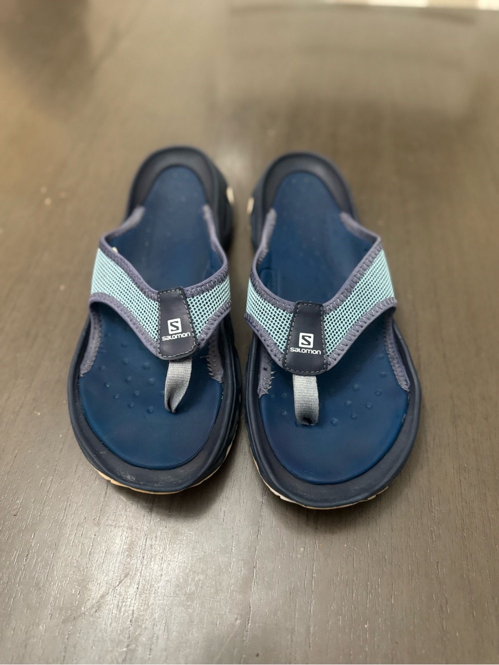 Salomon Navy Blue and Light Blue Men's Sandal Flip-Flops